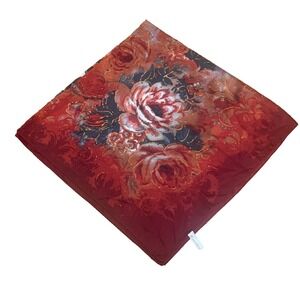 Beautiful 18 Collection Eighteen  floral scarf 36x36‎ Red Roses Feminine Pretty